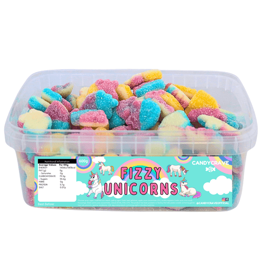 Candy Crave | Candy Crave | Fizzy Unicorns | Sweet Tub 600g | The Sweetie Shoppie