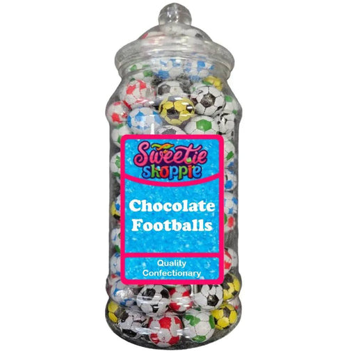 The Sweetie Shoppie | Chocolate Footballs | Sweet Jar 970ml | The Sweetie Shoppie