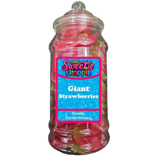The Sweetie Shoppie | Giant Strawberries | Sweet Jar 970ml | The Sweetie Shoppie