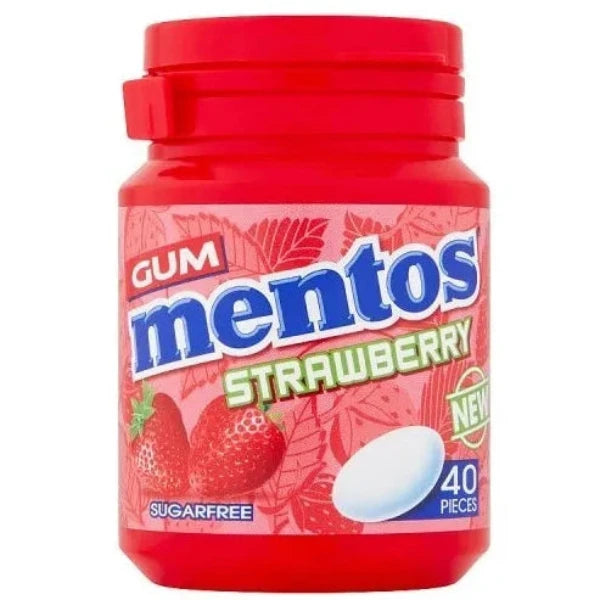 Mentos Gum | Strawberry 40 Pieces | Sugar Free 56g