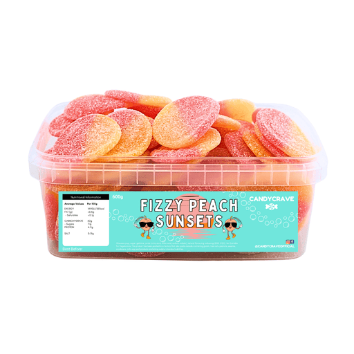 Candy Crave | Candy Crave | Fizzy Peach Sunsets | Sweet Tub 600g | The Sweetie Shoppie