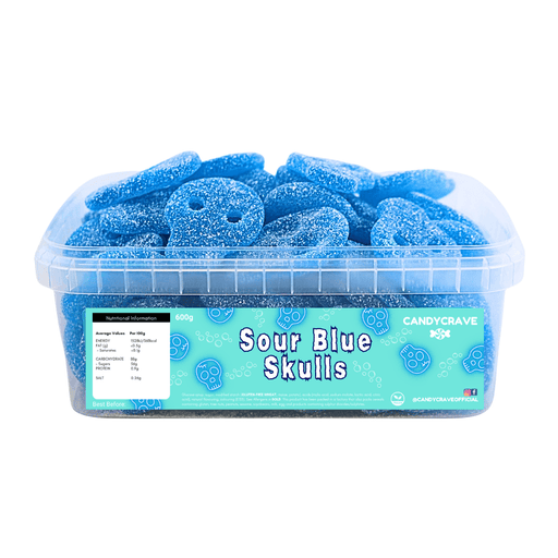 Candy Crave | Candy Crave | Sour Blue Skulls | Sweet Tub 600g | The Sweetie Shoppie