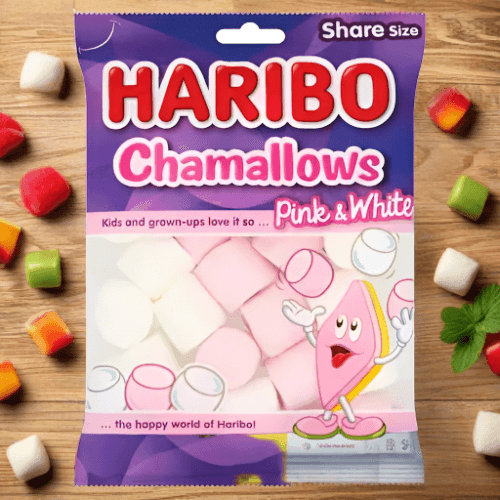 Haribo | Chamallows Pink & White | Haribo | 140g Share Bag | The Sweetie Shoppie