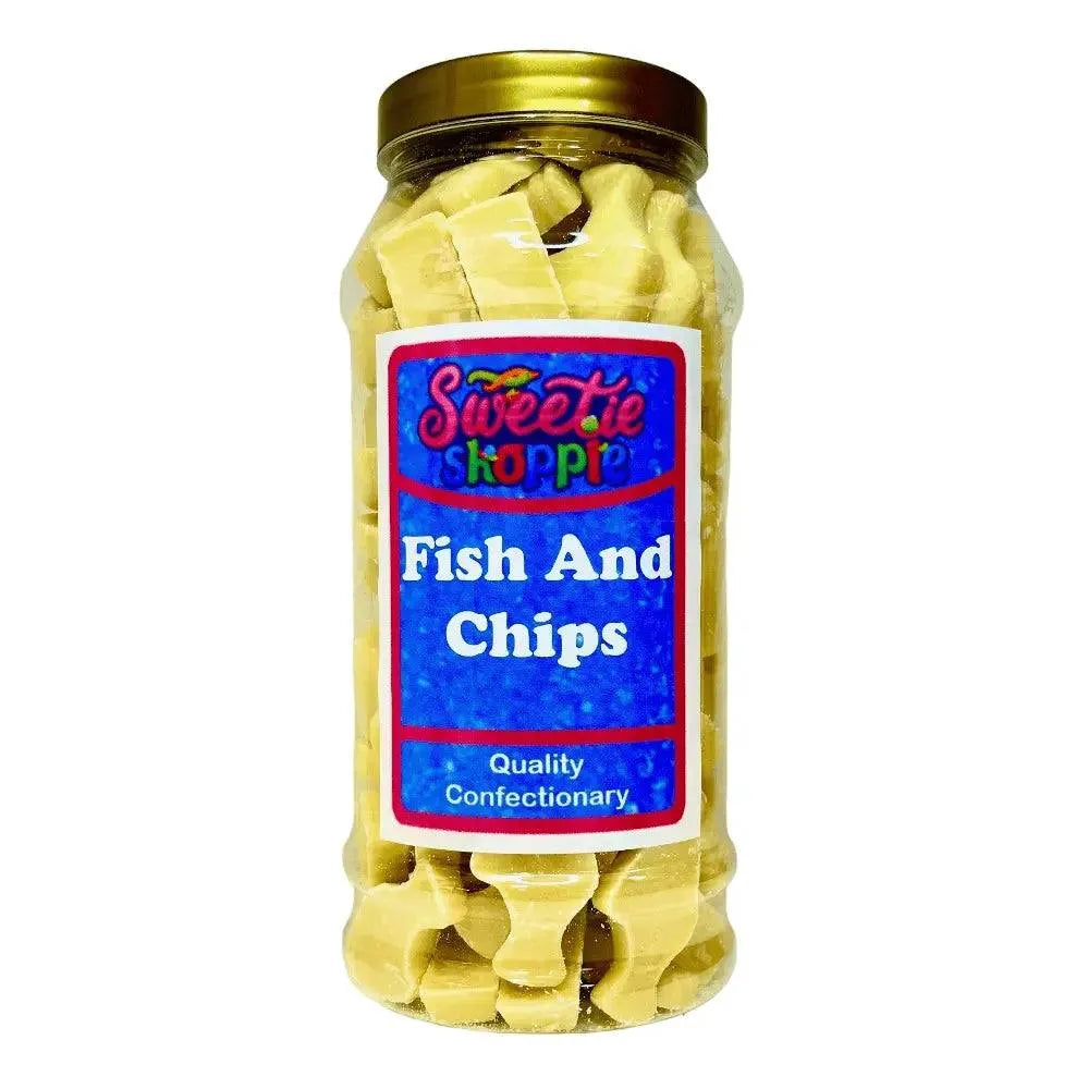 The Sweetie Shoppie | Fish n Chips | Sweet Jar 970ml | The Sweetie Shoppie