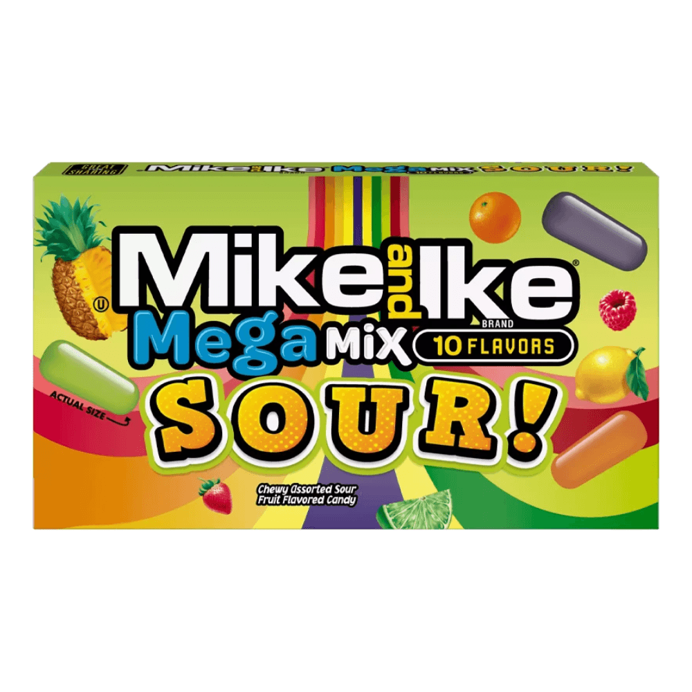 Mike and Ike | Mike And Ike | Mega Mix Sour | Theatre Box 120g | The Sweetie Shoppie