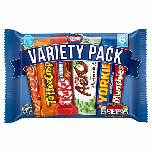 Nestle | Nestle Variety Pack Chocolate Bar 6 Pack 264g | The Sweetie Shoppie