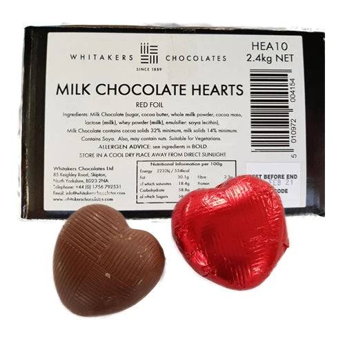 Whitakers | Red Foiled Luxury Milk Chocolate Hearts | Whitakers | The Sweetie Shoppie