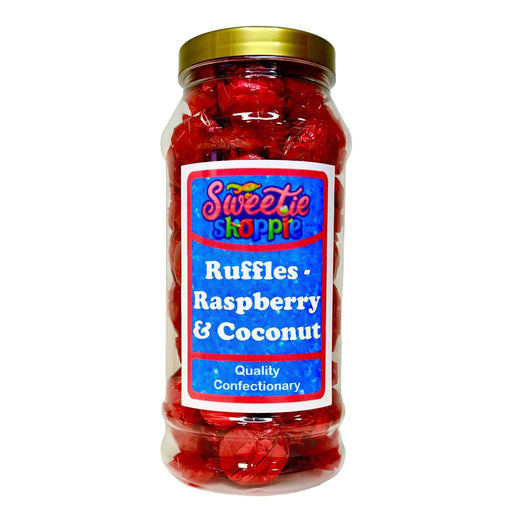 The Sweetie Shoppie | Ruffles Raspberry & Coconut | Sweet Jar 970ml | The Sweetie Shoppie