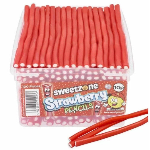 Sweetzone | Strawberry Pencils | 100g | The Sweetie Shoppie