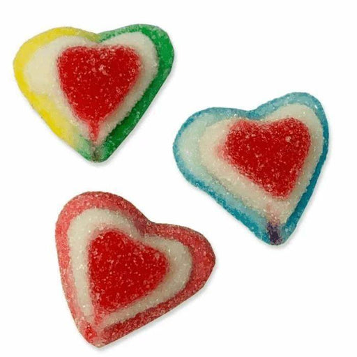 Vidal | Sugared Multi 3D Hearts | 100g | The Sweetie Shoppie