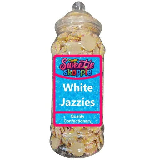 The Sweetie Shoppie | White Chocolate Jazzies | Sweet Jar 970ml | The Sweetie Shoppie