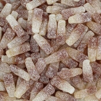 Bulk pack of Kingsway Fizzy Cola Bottles - chewy, cola-flavored gummies with a tangy sugar coating