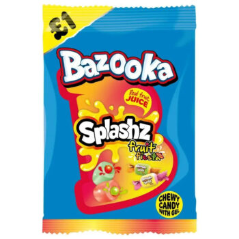 Bazooka Splashz Fruit Fiesta Chewy Sweets - Juicy, Gluten-Free Treats