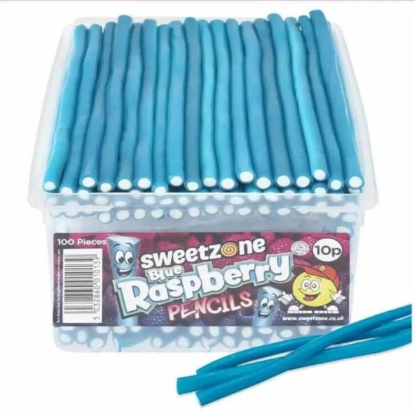 Sweetzone - Blue Raspberry Pencils - 100g - The Sweetie Shoppie