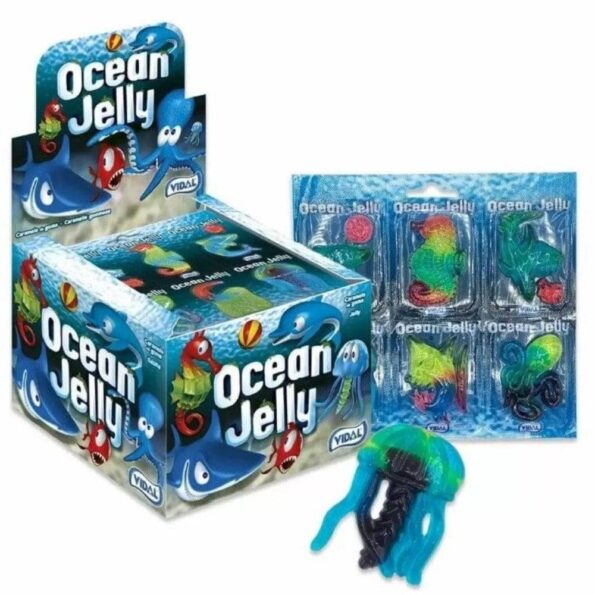 Vidal Ocean Jelly - Fun and Delicious Strawberry Flavored Sea Creature Sweets (Pack of 6)