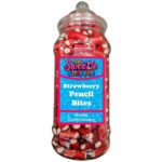 The Sweetie Shoppie | Strawberry Pencil Bites | Sweet Jar 970ml | The Sweetie Shoppie