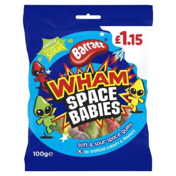 Barratt Wham Space Babies Grab Bag, fruity, fizzy chewy sweets in a convenient pack