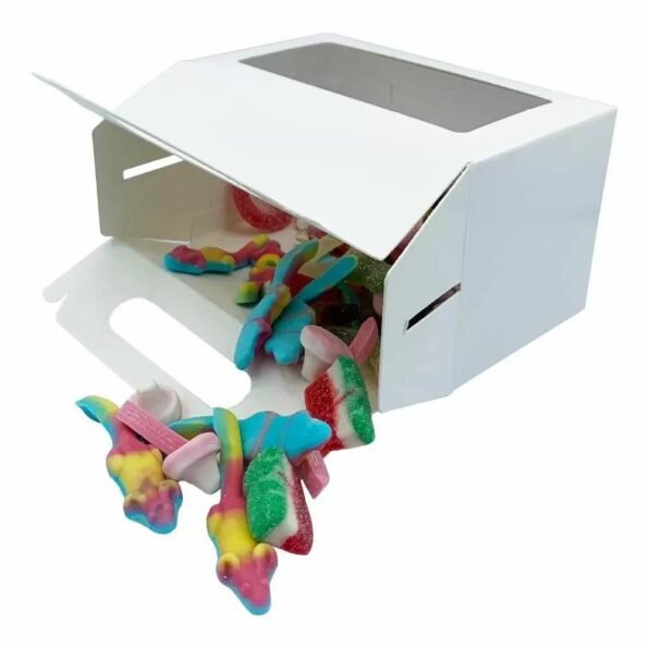 The Sweetie Shoppie - White Handled Large Sweet Gift Box 18cm X 10cm - The Sweetie Shoppie